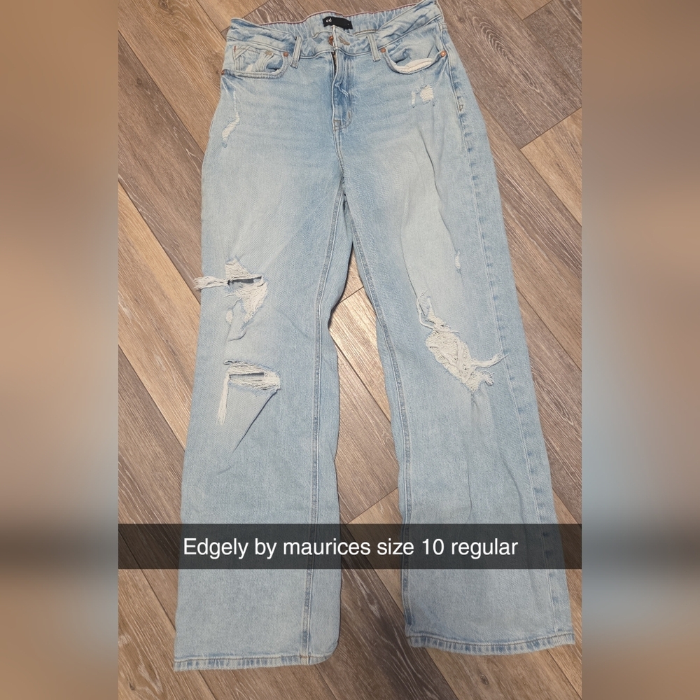 Casual Light Blue Distressed Boyfriend Jeans